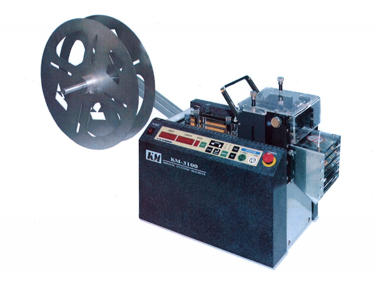 เครื่องตัดท่ออ่อน,ท่อหด,ท่อยาง,แผ่นทองเหลือง,ลวด,หลอดซิลิคอน,ฟิล์ม KM-3100