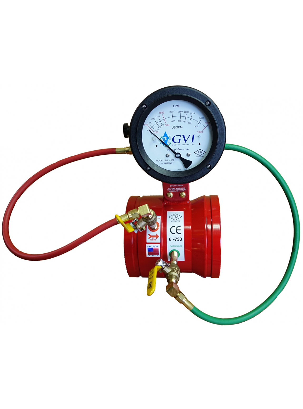 GVI Flow Meter 500gpm เครื่องวัดอัตราการไหลน้ำ 4 นิ้ว