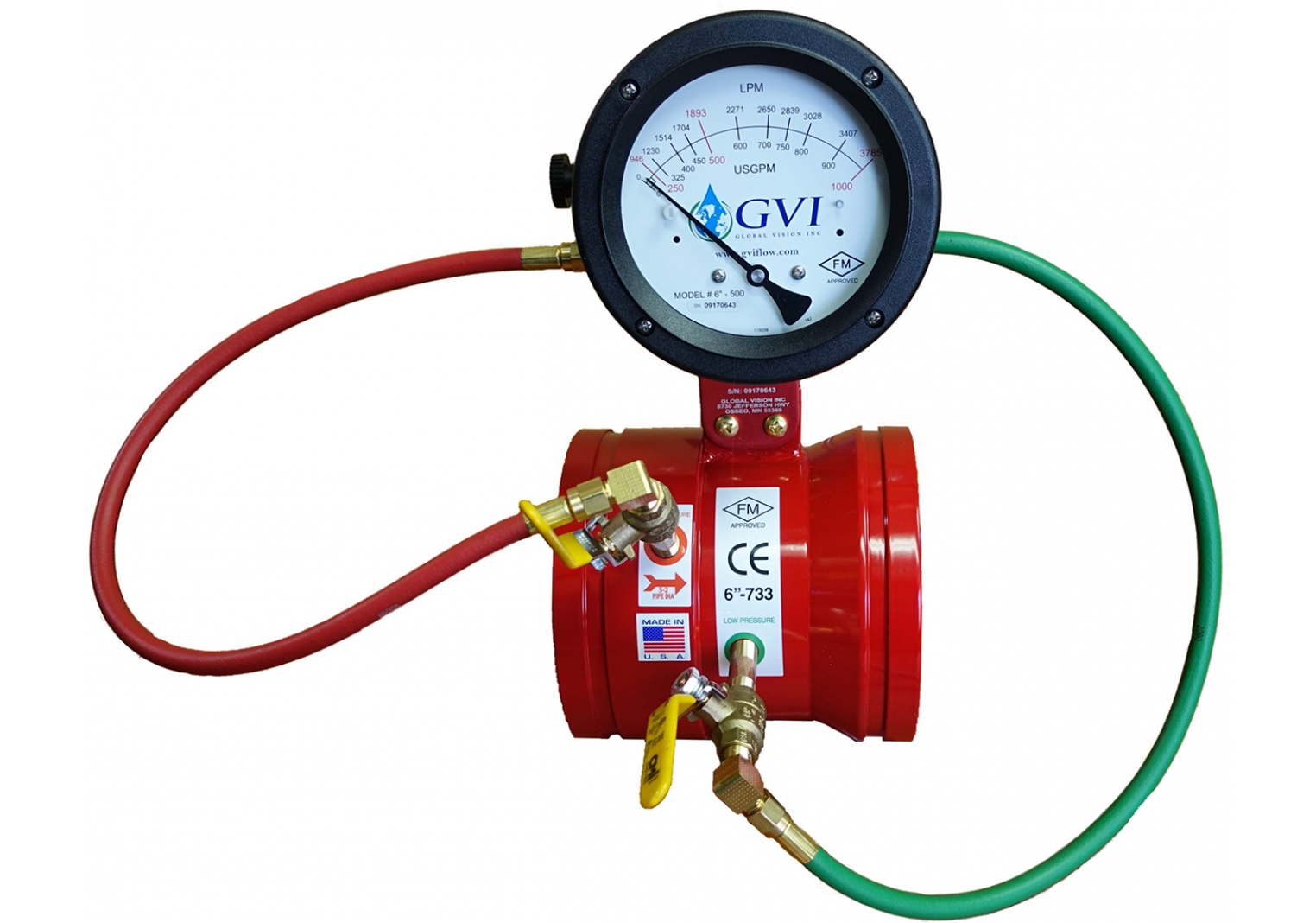 GVI Flow Meter 500gpm เครื่องวัดอัตราการไหลน้ำ 4 นิ้ว