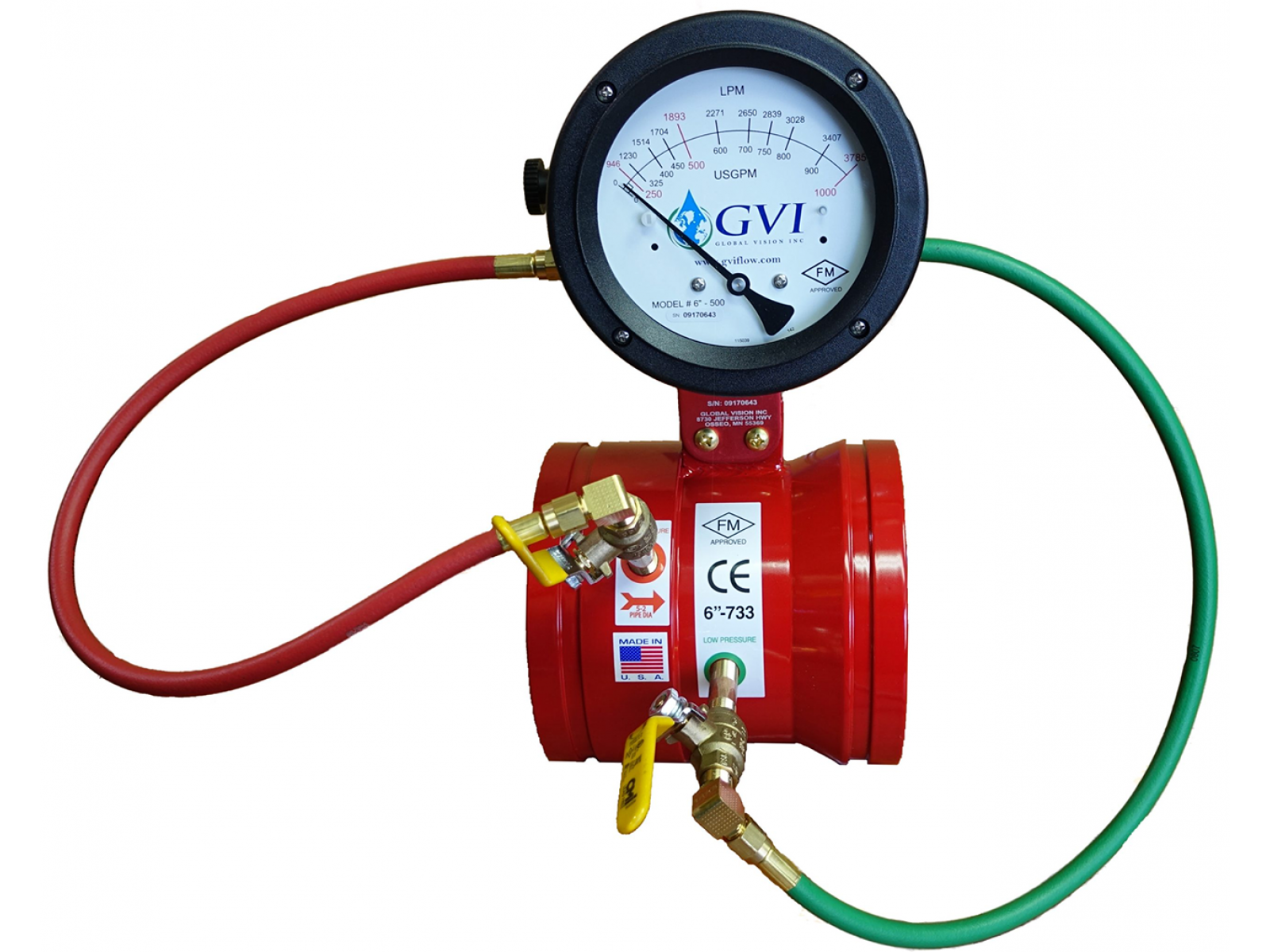 GVI Flow Meter 500gpm เครื่องวัดอัตราการไหลน้ำ 4 นิ้ว