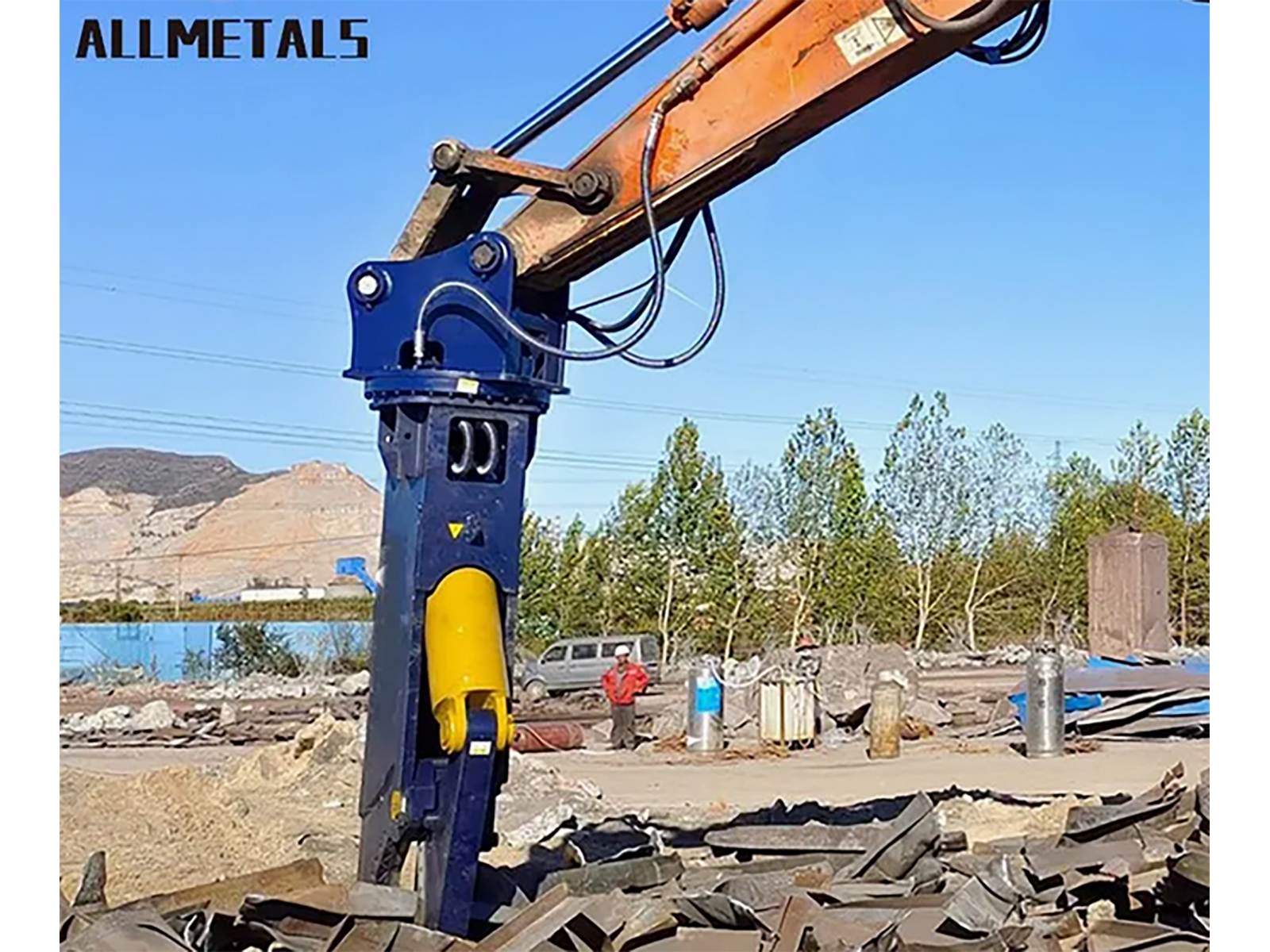 กรรไกรตัดเหล็กติดรถแมคโคร