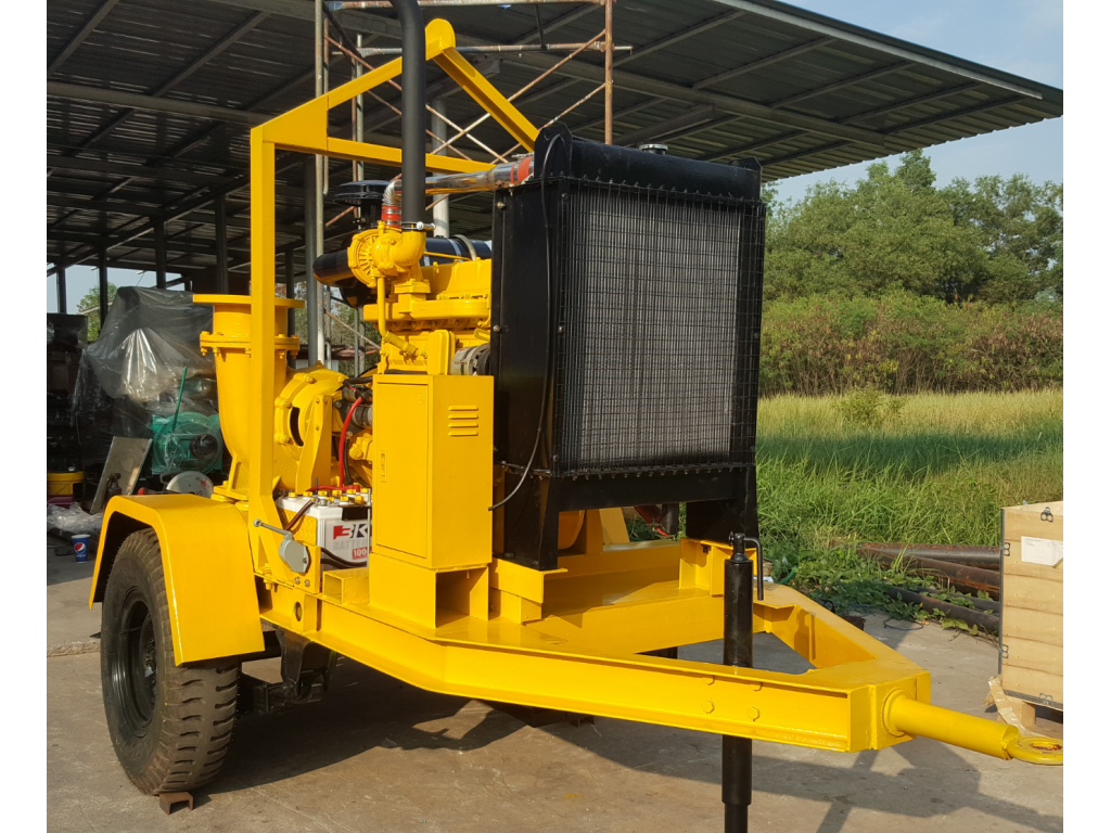 ปั๊มหอยโข่ง 8 นิ้ว เครื่องยนต์ 75 แรงม้า