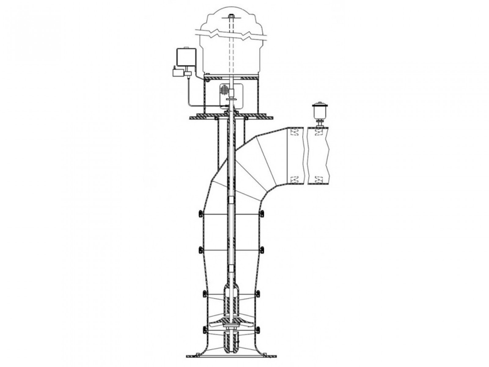 ท่อสูบน้ำ แบบตั้งฉาก ขนาด 14 นิ้ว 90 องศา