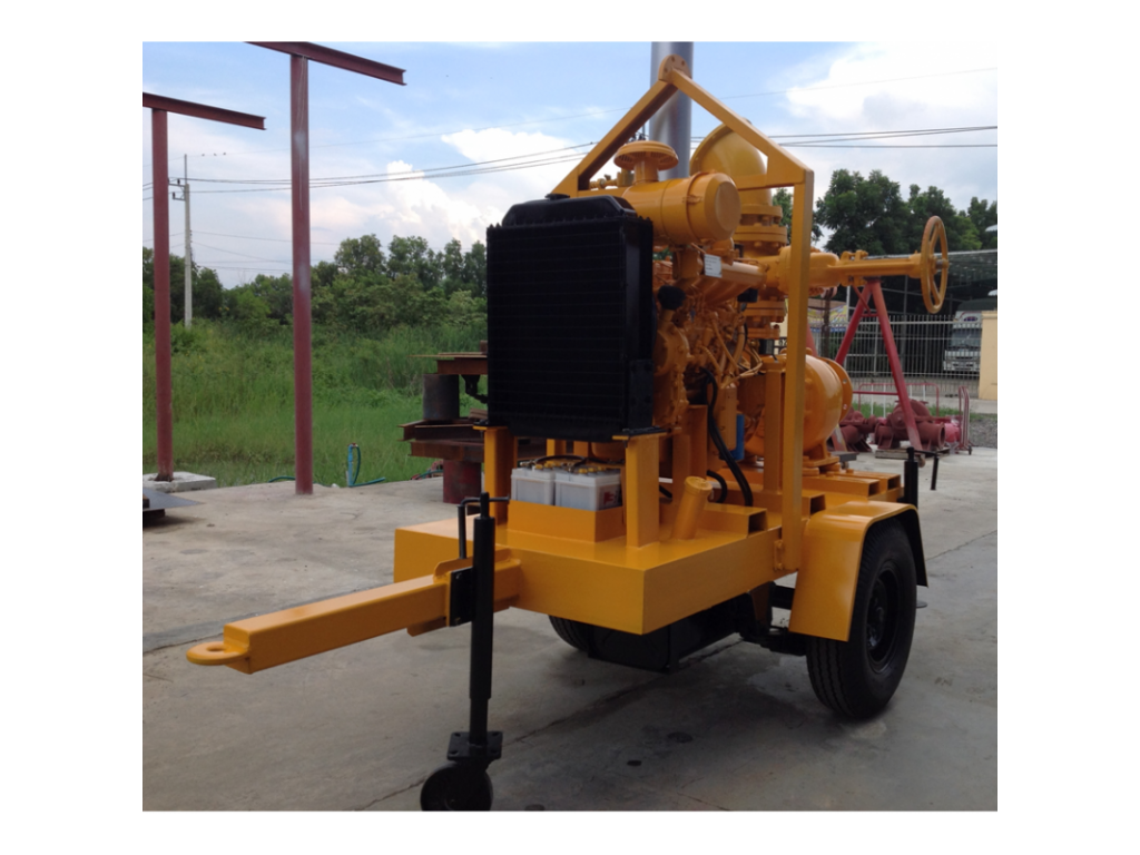 ปั๊มหอยโข่ง 8 นิ้ว เครื่องยนต์ 75 แรงม้า