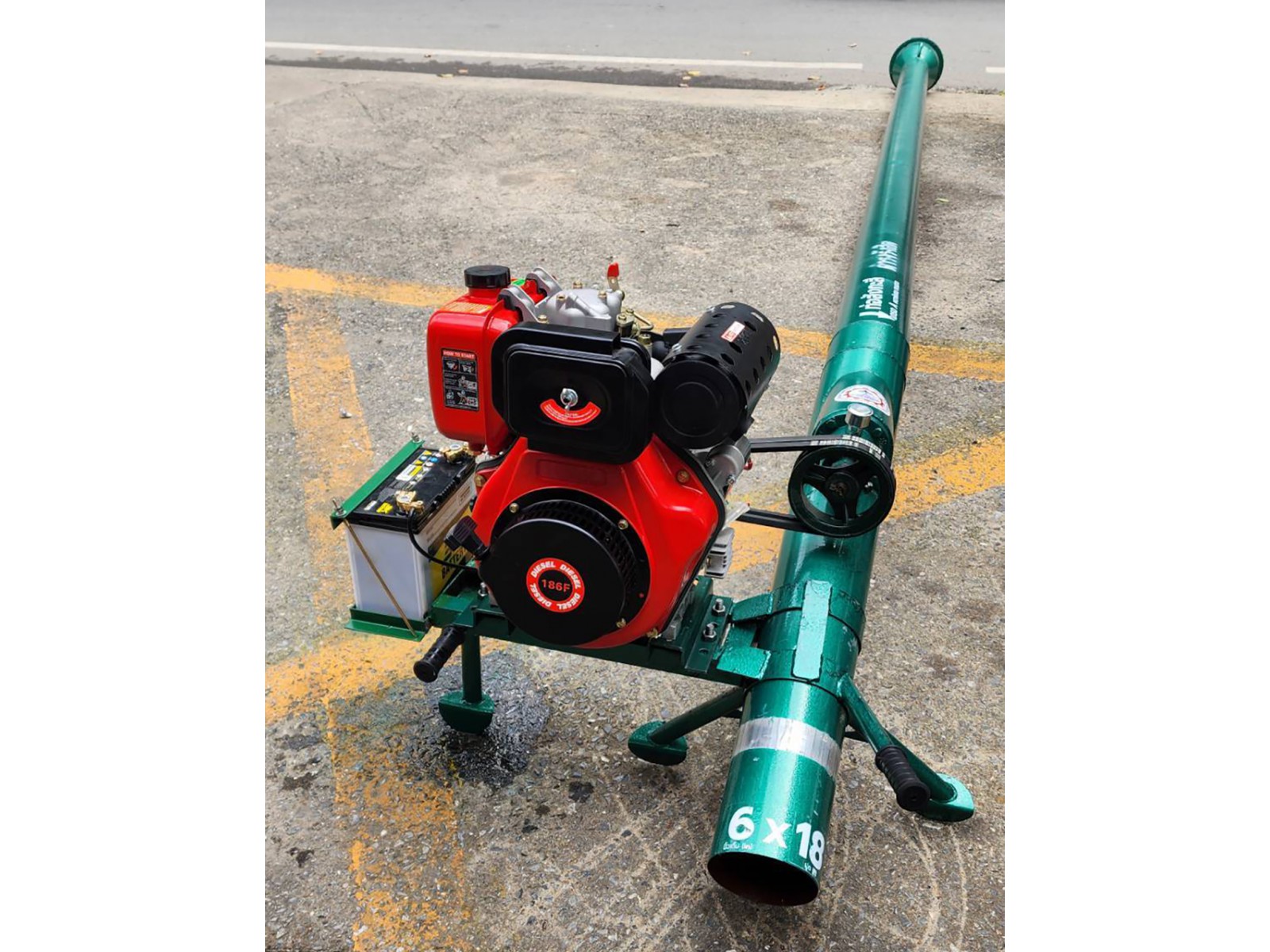 ท่อสูบน้ำพญานาค 8 นิ้ว เครื่องยนต์ 10 แรงม้า