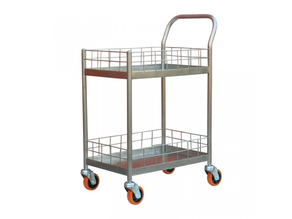 รถเข็นสัมภาระ สแตนเลส 304 แบบกรงนก (เล็ก)