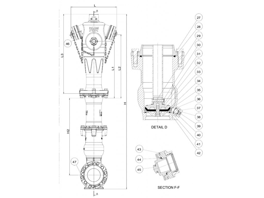 Dry Barrel Outdoor Hydrant 90 degree DN150