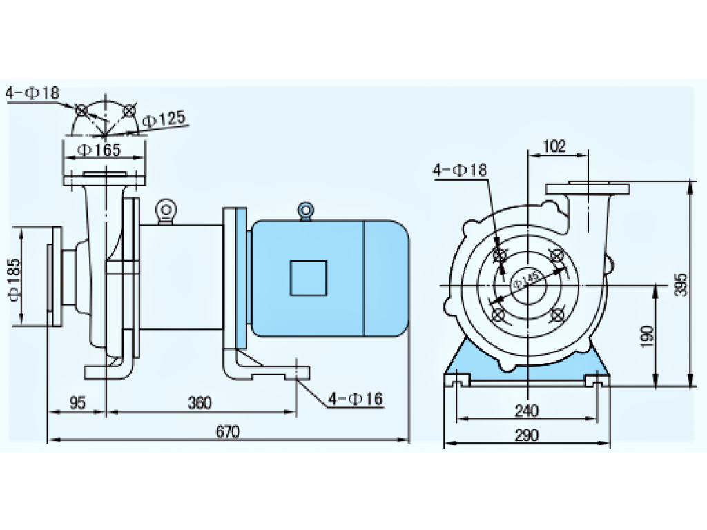 Teflon Lined Magnetic Drive Pump CQB 65-50-150F