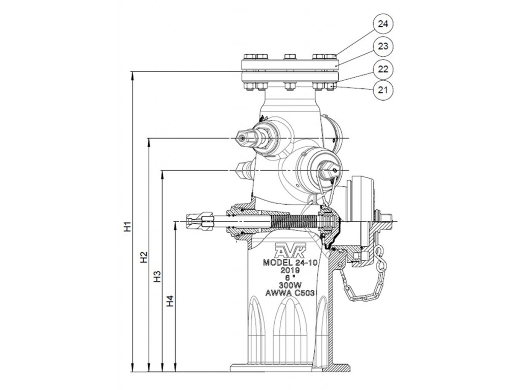 Wet Barrel Fire Hydrant DN150