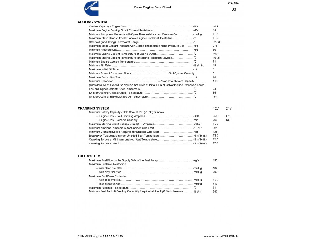 Engine Cummins 6BTA 5.9-C180