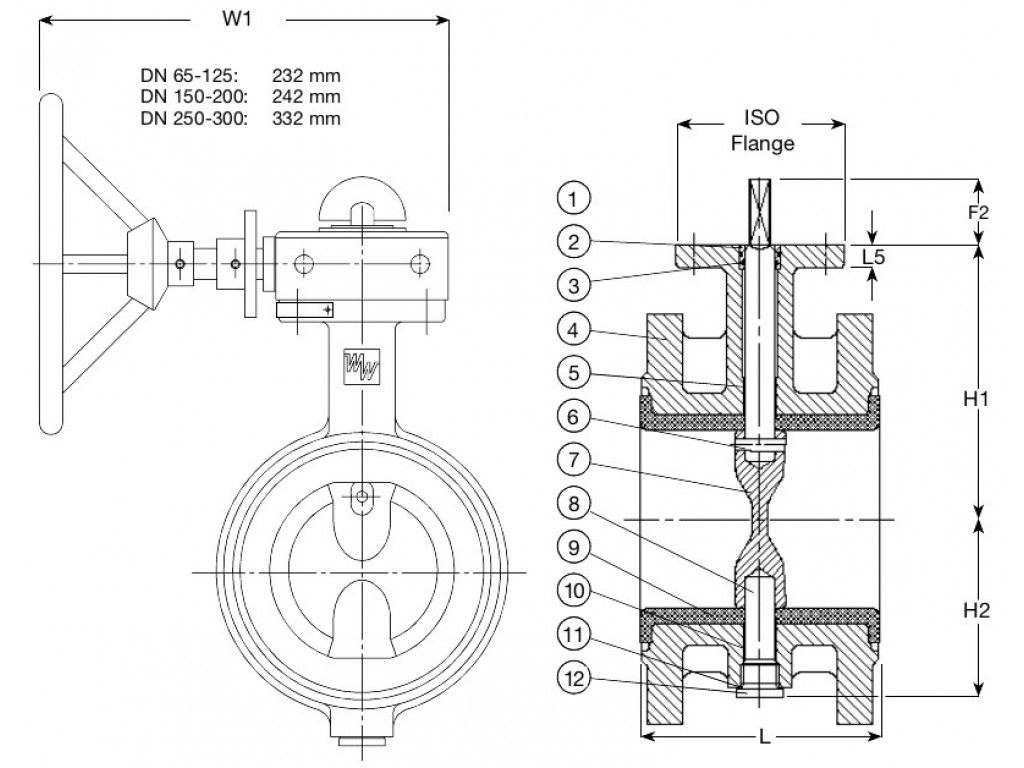 AVK Centric Double FL Valves , PN10/16