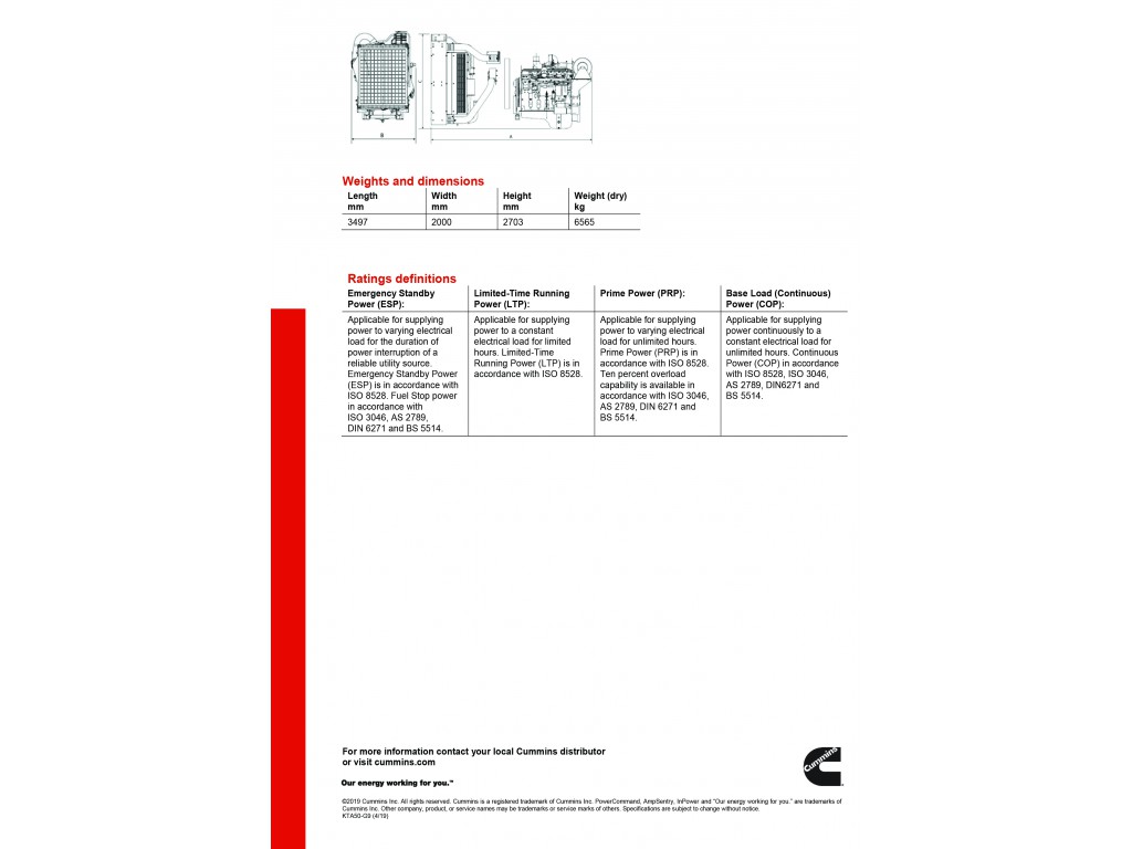 เครื่องปั่นไฟฟ้าดีเซล KTA50-G9